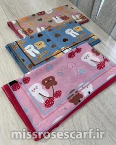 روسری بچه‌گانه طرح خرس و خرگوش