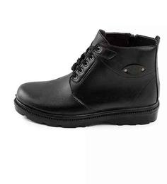 کفش نیم بوت چرم مصنوعی مردانه مشکی زیپ دار 45380