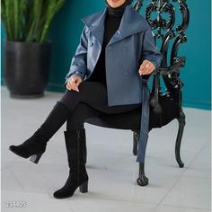 کت چرم زنانه یقه پهن آستردار 
