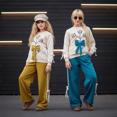 بلوز و شلوار طرح دسته گل پاپیونی