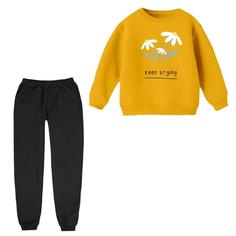 ست سویشرت و شلوار راحتی بچگانه مدل گل بابونه کد 2مدل 3