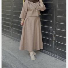 کت و دامن بلند زنانه جنس فوتر فری سایز 40 تا 46 قد قابل تغییر مدل مهیا آناشاپینگ