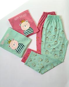 بلوز و شلوار زنانه نخ پنبه طرح هپی کد ۲۱۵۱