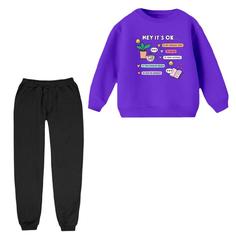 ست سویشرت و شلوار راحتی بچگانه مدل نوشته رنگی کد 3 