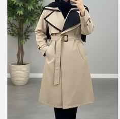 بارونی زنانه آستر دار مانتو بارانی بلند