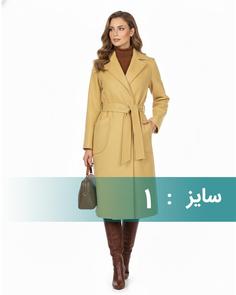 پالتو زنانه بلند فوتر کوبیده جلوباز 300309