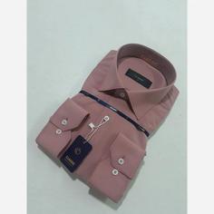 پیراهن مردانه کلاسیک (صورتی سیر/کالباسی روشن)