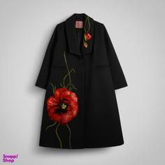 پالتو زنانه گره استایل مدل دشت شقایق رنگ مشکی