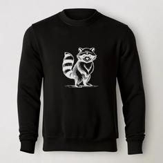 سویشرت دورس مشکی طرح راکون - raccoon | استایل اسپرت | کد B023
