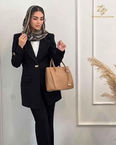کت و شلوار زنانه کرپ مشکی دلربا