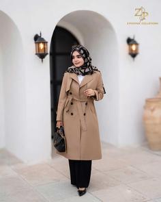 بارانی زنانه کلاسیک یقه انگلیسی بلند سانتانا