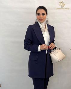 کت تک زنانه کرپ سورمه ای ایوا