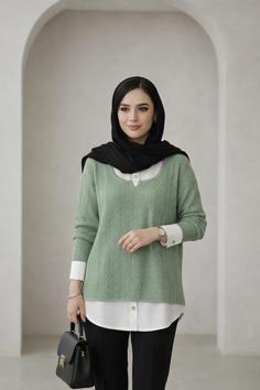 مانتو زنانه مراکشی سبز بنتون کیفیت بالا 401478