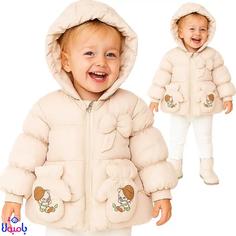 کاپشن دخترانه دستکش دار صورتی مناسب 3تا5 سال