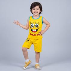 ست تاپ و شلوارک راحتی پسرانه مدل Sponge Bab کد A210