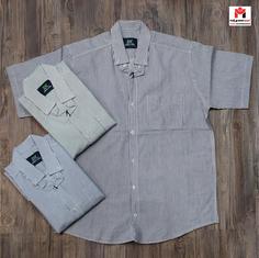 پیراهن آستین کوتاه مردانه M-2XL راه راه