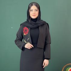 کت مجلسی زنانه طرح رز جواهردوزی و‌نقاشی