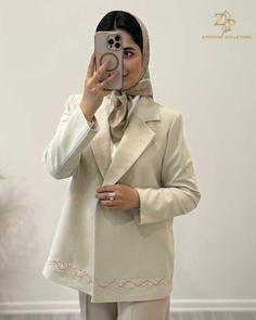 کت زنانه کرپ گلدوزی رین