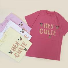 تیشرت تک دخترانه HEY CUTE سایز 60 و 65