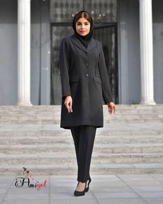 ست مانتو و شلوار اداری آستردار روژان با کیفیت عالی در رنگ بندی کد 4445 امیگ