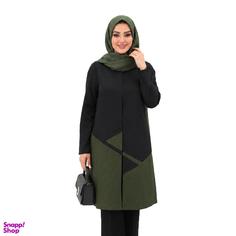 مانتو زنانه السانا مدل آرنوشا کد 216553 رنگ مشکی زیتونی