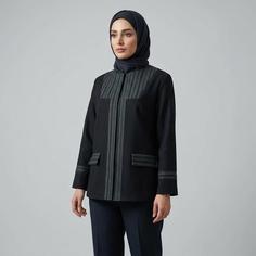 مانتو زنانه الیاف نخی جلو باز آستین بلند مدل 28