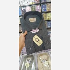 پیراهن مردانه راه راه محو طوسی سیر درجه عالی کد 17