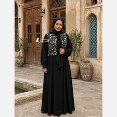 عبا سلاله (عبا زنانه، عبا و جلیقه، دامن عبا کلوش، جلیقه مخمل سوزندوزی دارای کمربند)
