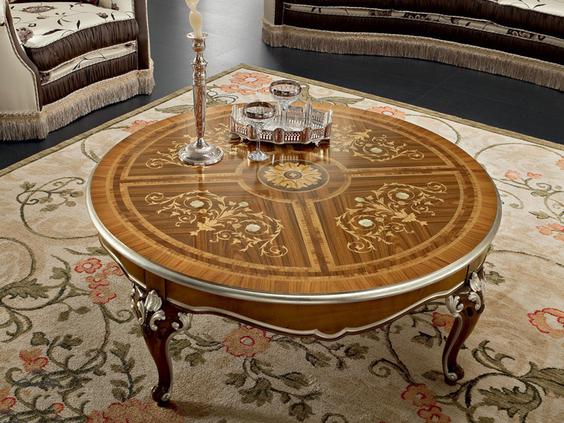 میز جلو مبلی گرد سلطنتی چوبی|ایده ها