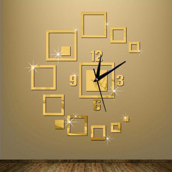 ساعت دیواری طلایی جذاب|ایده ها