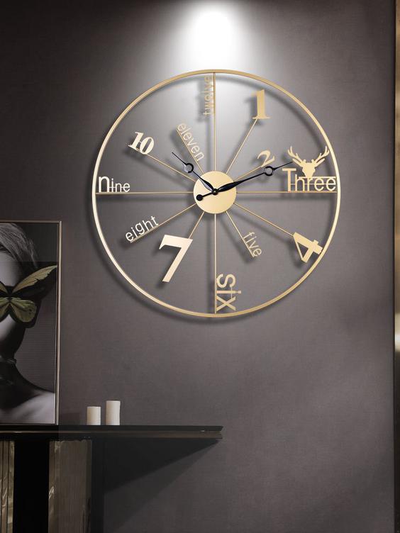 ساعت دیواری طلایی فلزی|ایده ها