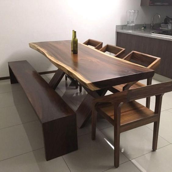 میز ناهارخوری چوبی جذاب|ایده ها