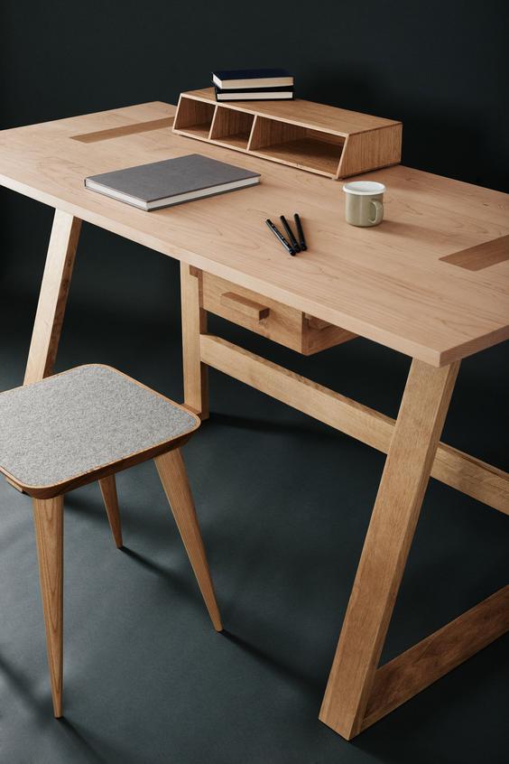 میز تحریر طراحی چوبی ساده|ایده ها