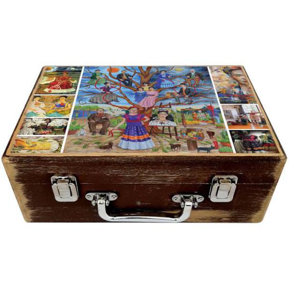 جعبه هدیه چوبی مدل چمدان طرح فریدا کد WS23|دیجی‌کالا
