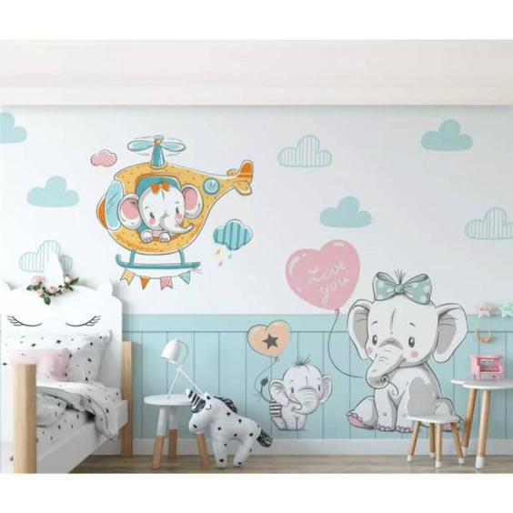 پوستر دیواری اتاق کودک طرح فیل کوچولو مدل 1190|دیجی‌کالا