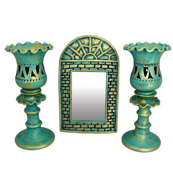ست آینه و شمعدان طرح درب سنتی مجموعه 3 عددی|دیجی‌کالا