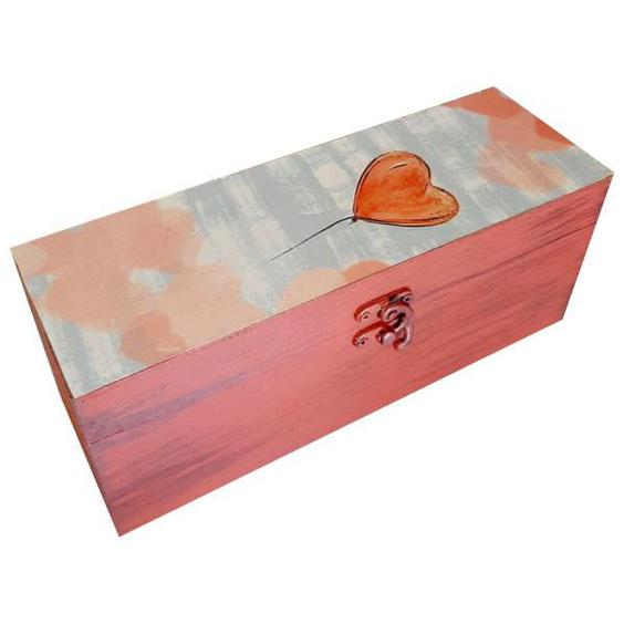 جعبه هدیه چوبی مدل فانتزی طرح قلب کد WB74|دیجی‌کالا