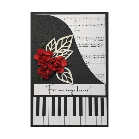 کارت پستال مدل پیانو طرح تبریک با عشق|دیجی‌کالا