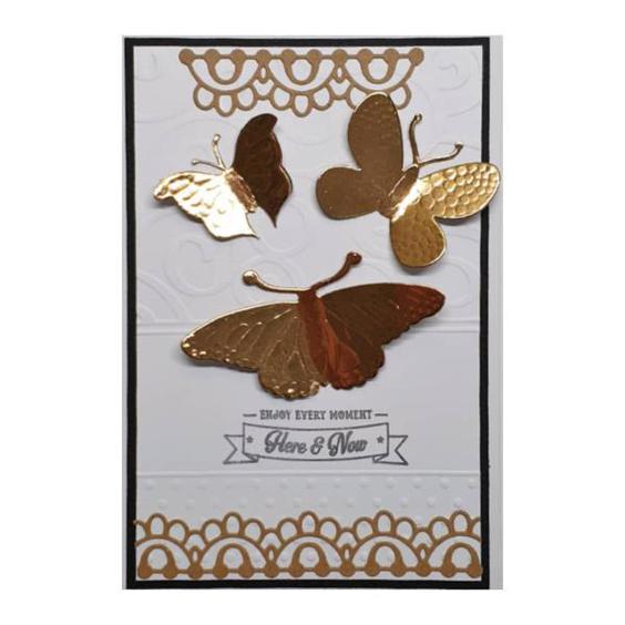 کارت پستال مدل پروانه طرح لاکچری طلایی|دیجی‌کالا