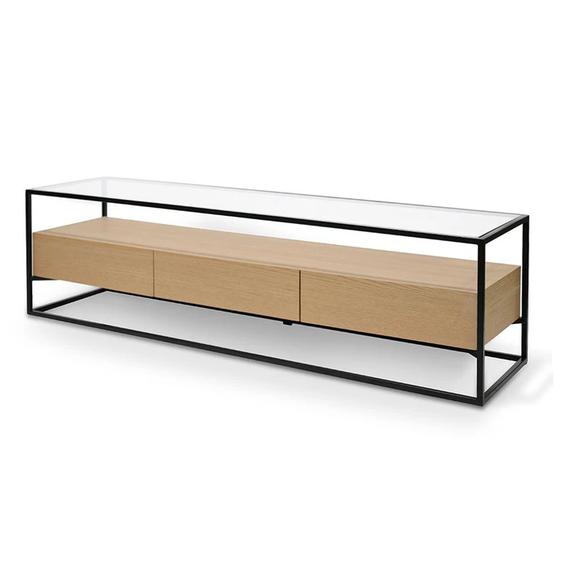 مدل میز تلویزیون پایه استیل چوبی شیشه‌ای|ایده ها