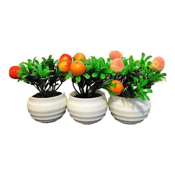 گلدان مدل میوه ای 1 به همراه گل مصنوعی  مجموعه 3 عددی|دیجی‌کالا
