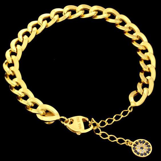 دستبند طلا 18 عیار زنانه طلای مستجابی مدل گلستانه چشم نظر کد 67089|دیجی‌کالا