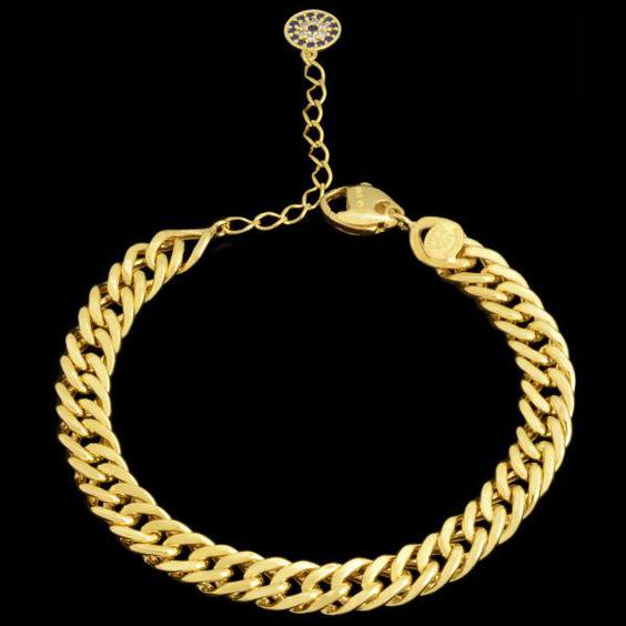 دستبند طلا 18 عیار زنانه طلای مستجابی مدل سیسیل چشم نظر کد 6753|دیجی‌کالا