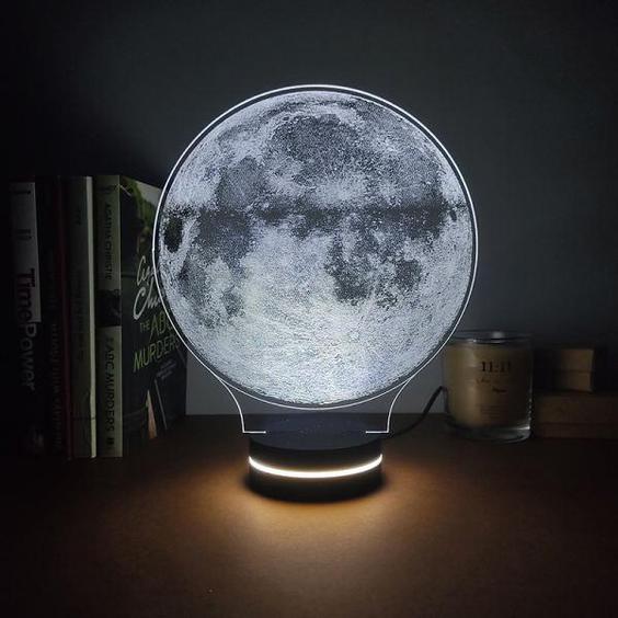 چراغ خواب مدل سه بعدی طرح ماه|دیجی‌کالا