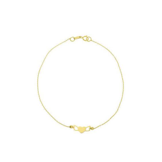 دستبند طلا 18 عیار زنانه مدل پلاک قلب GB006|دیجی‌کالا
