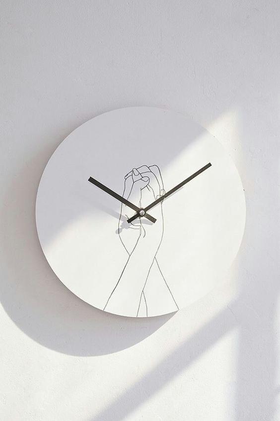 ساعت دیواری سفید ساده|ایده ها