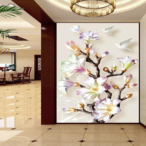پوستر دیواری سه بعدی مدل شاخه گل برجسته DRVF1393|دیجی‌کالا