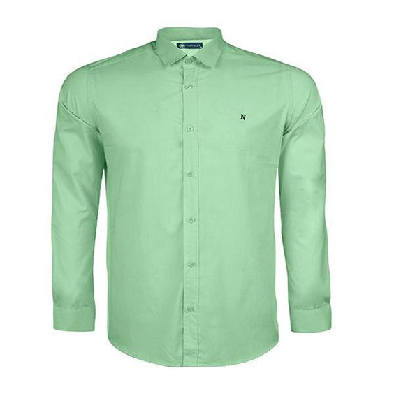 پیراهن آستین بلند مردانه ناوالس مدل MALEBO رنگ سبز روشن|دیجی‌کالا