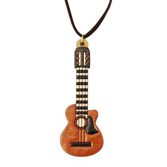 گردنبند مدل چوبی طرح گیتار|دیجی‌کالا