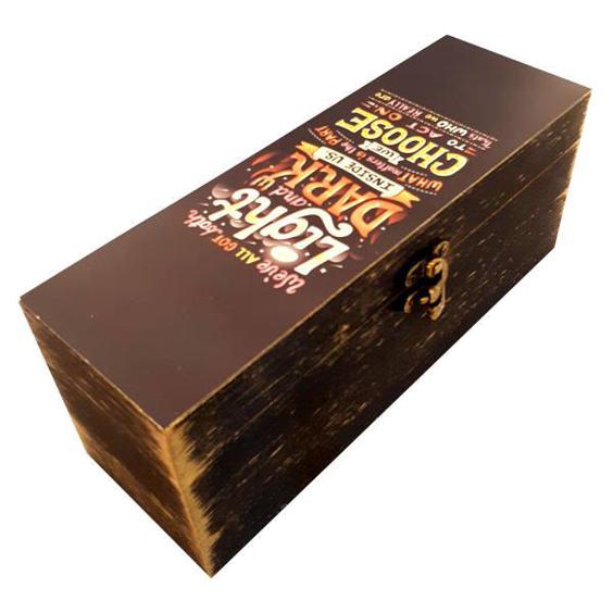 جعبه هدیه چوبی مدل فانتزی طرح نوشته کد WB92|دیجی‌کالا
